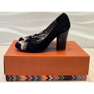 Missoni For Target Women's Shoes Size 6.5 Pump Suede Barkwood Zig-Zag Heels New